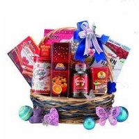 CONGRATULATIONS GIFT FLOWERS  WITH FRUIT BASKET 10