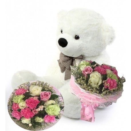 FLOWER WITH TEDDY BEAR