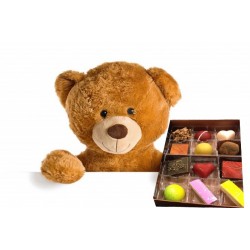 CHOCOLATE IN BOX WITH TEDDY BEAR SIZE  60 CM