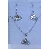 Necklace and Earrings set adorned with Crystals