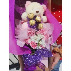Mini teddy bear flower in box