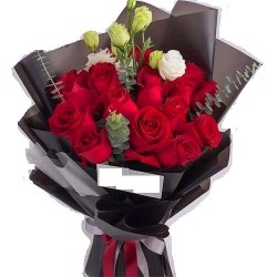 12 red Rose flowers