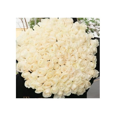 100 White Rose Bouquet, Bouquet White Rose