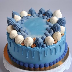BLUE ON THE  SEA CAKE 1500 gram (4 p delivery in 2 day)