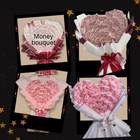 Rose money flower 5000 baht in bouquet