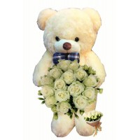THANK YOU GIFTS  FLOWERS WITH TEDDY BEAR SIZE 60 CM  37