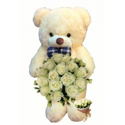 THANK YOU GIFTS  FLOWERS WITH TEDDY BEAR SIZE 60 CM  38
